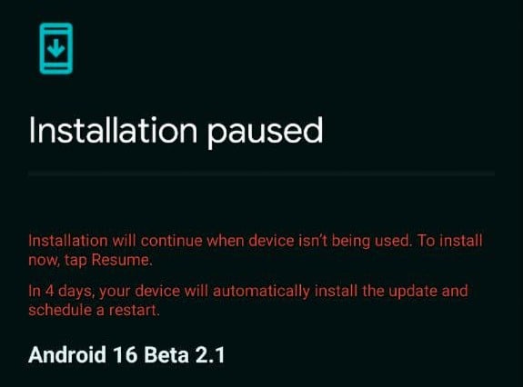 Android 16 Beta 2.1